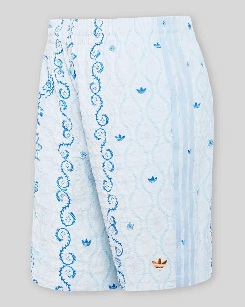 adidas Relaxed Fit Shorts aus Seersucker Hellblau