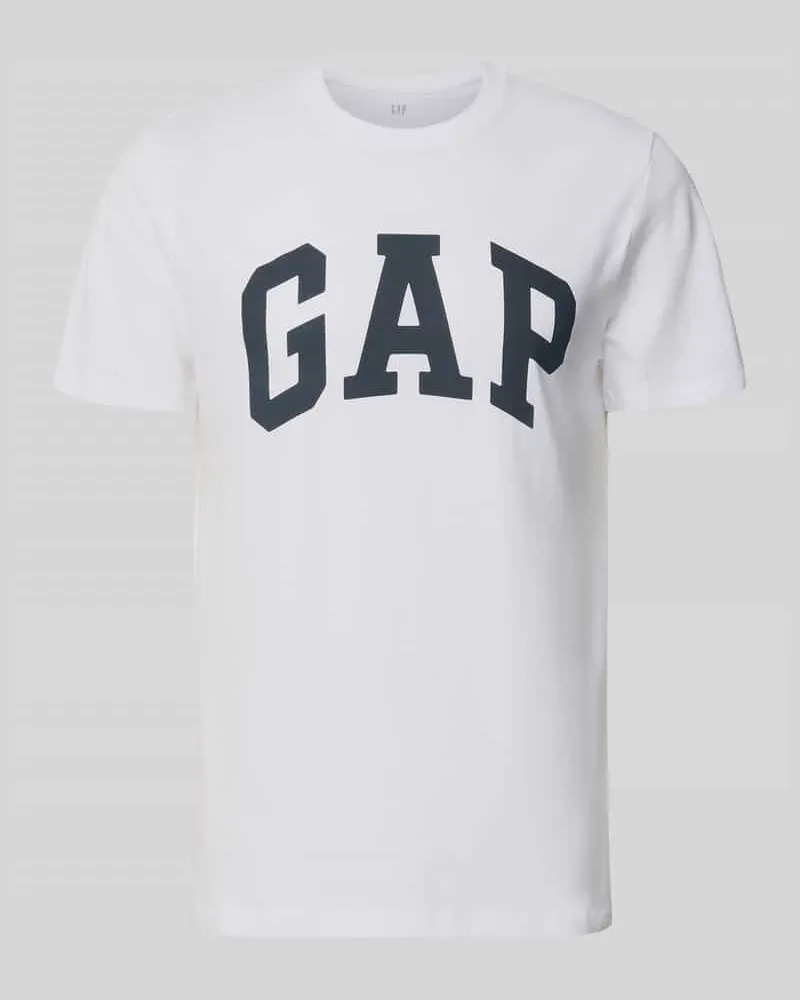 GAP T-Shirt mit Logo und Rundhalsausschnitt Weiss