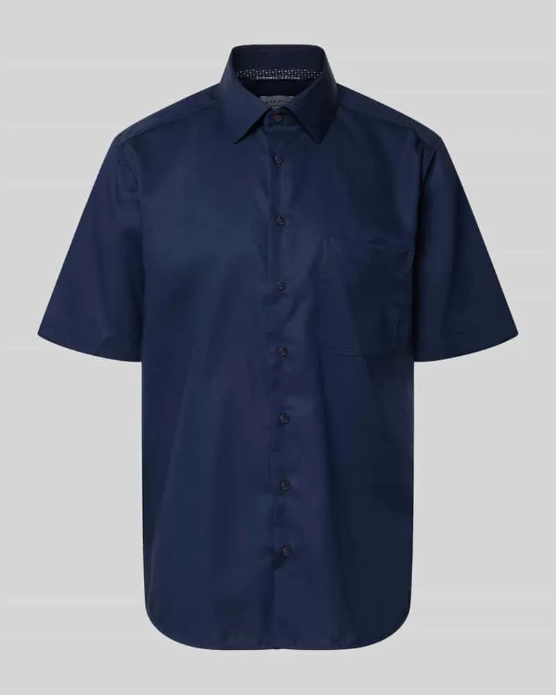 Eterna Comfort Fit Business-Hemd aus Baumwolle mit Kentkragen Marine