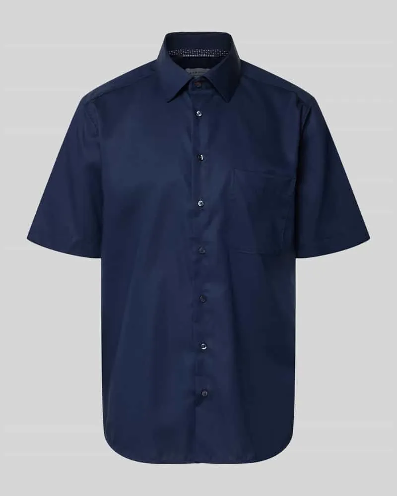 Eterna Comfort Fit Business-Hemd aus Baumwolle mit Kentkragen Marine