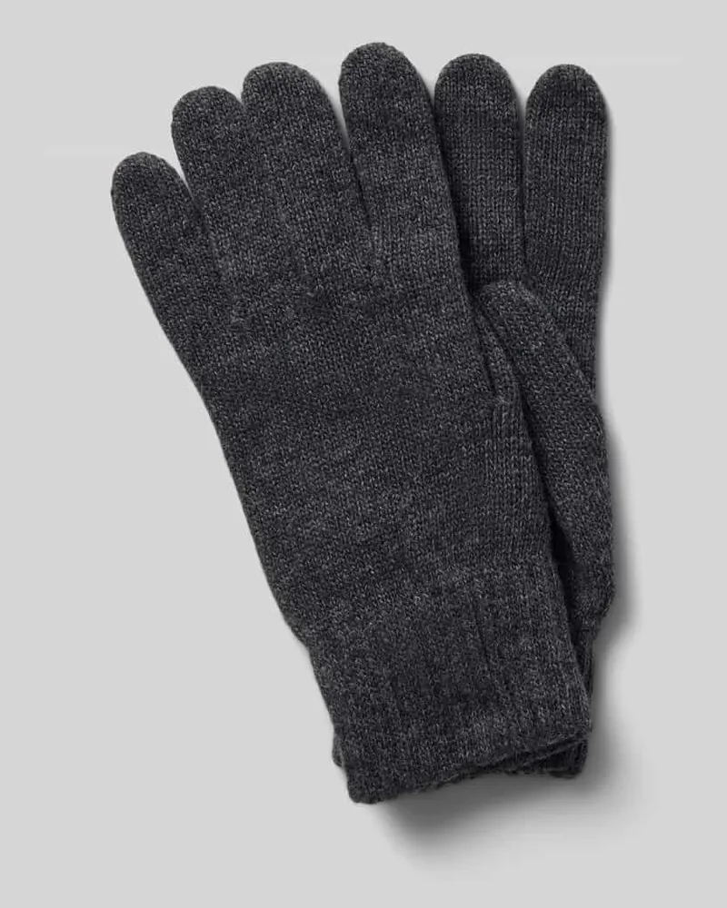 Bugatti Handschuhe aus Woll-Mix mit Viskose-Anteil Anthrazit