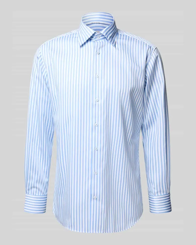 Eterna Modern Fit Business-Hemd mit Knopfleiste Bleu
