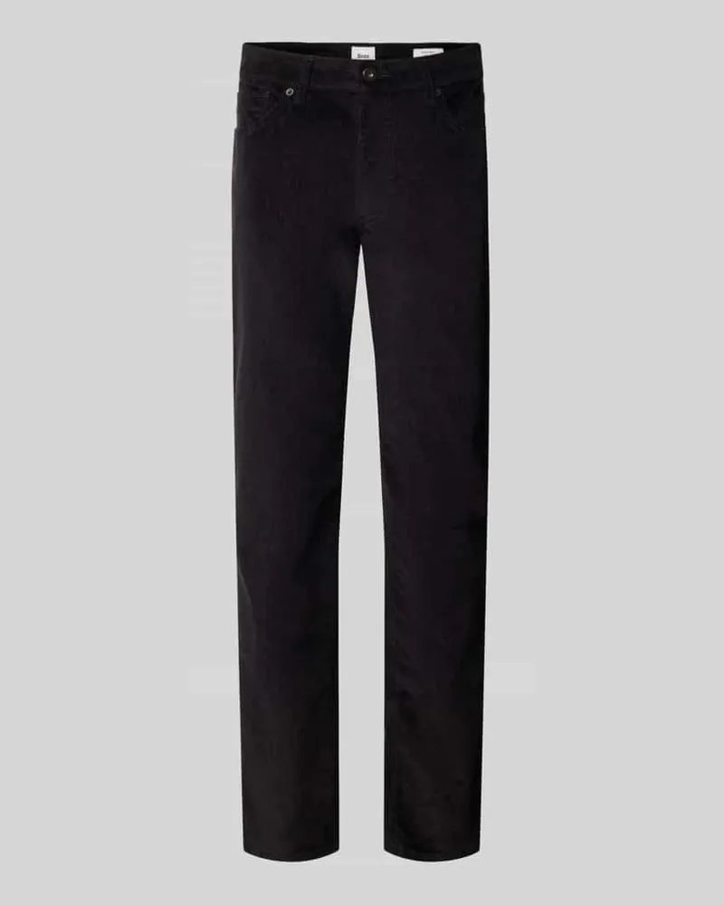 Brax Straight Fit Cordhose aus Baumwoll-Mix Modell 'Mythos Flex Cord Black
