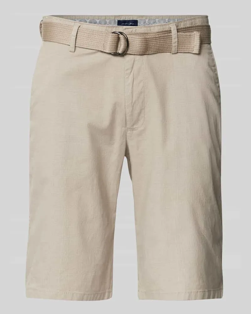 Christian Berg Regular Fit Shorts mit Gürtel Mud
