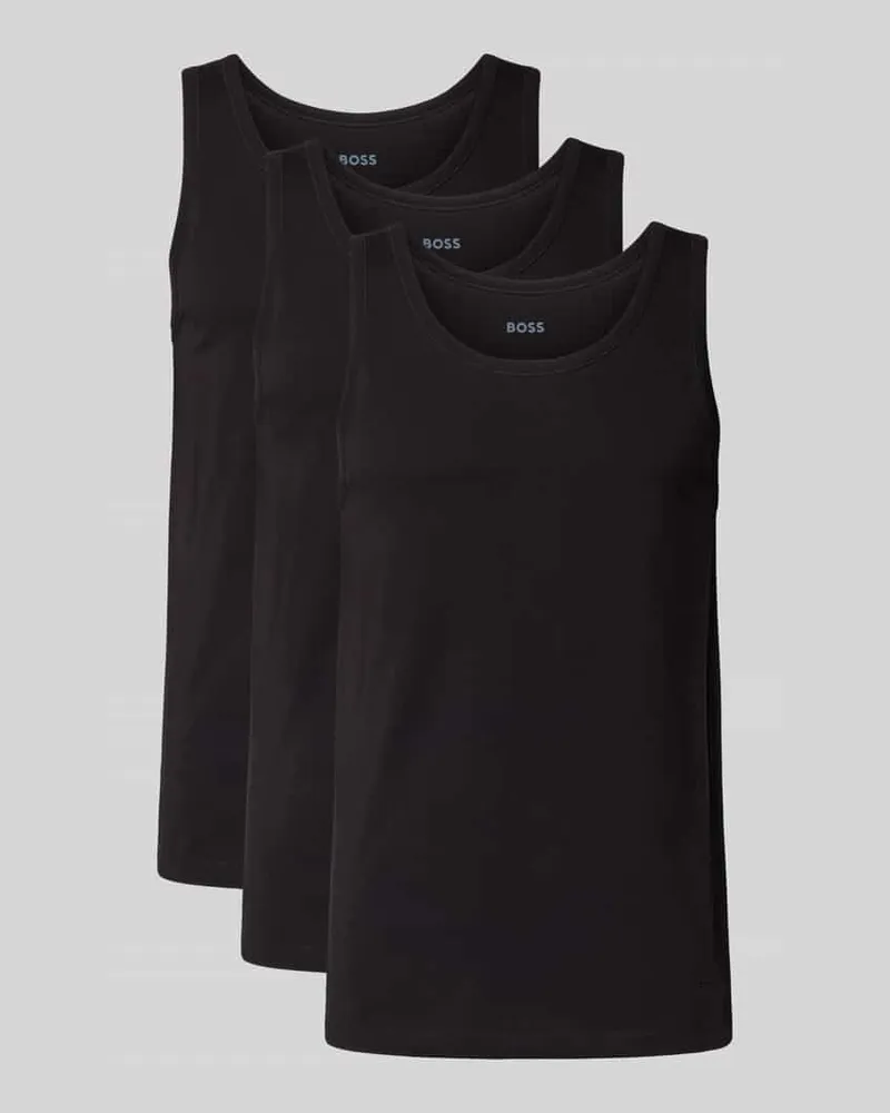 HUGO BOSS Tank Top mit Label-Detail im 3er-Pack Modell 'Modern Black