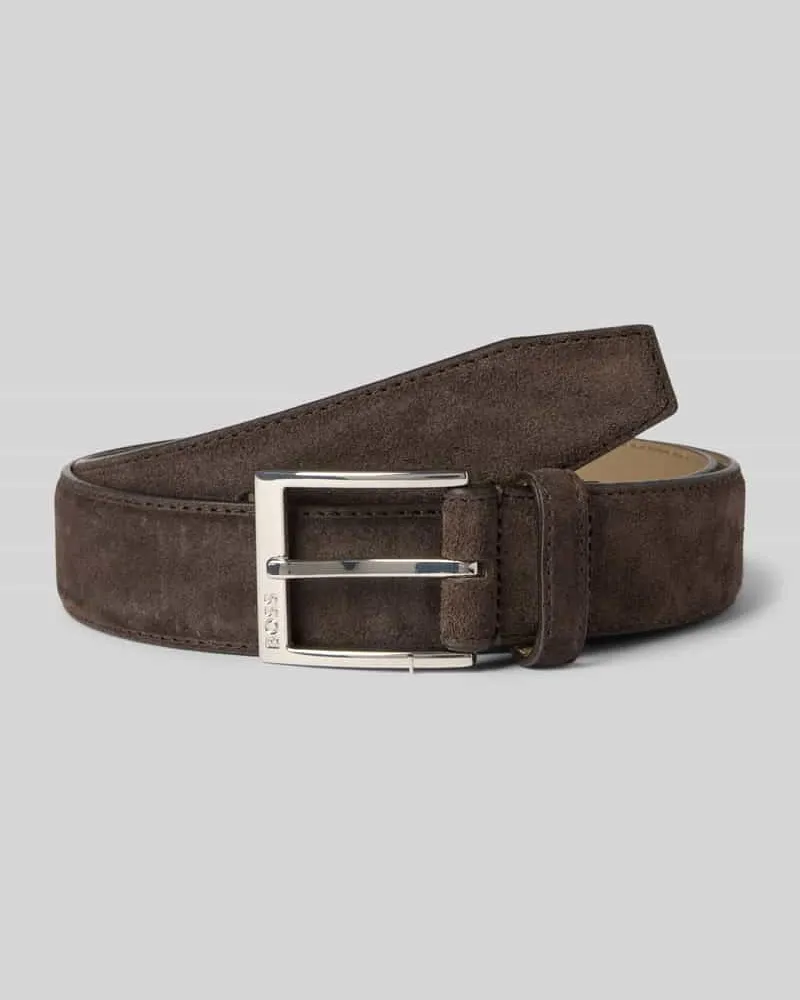 HUGO BOSS Gürtel aus echtem Leder Dunkelbraun