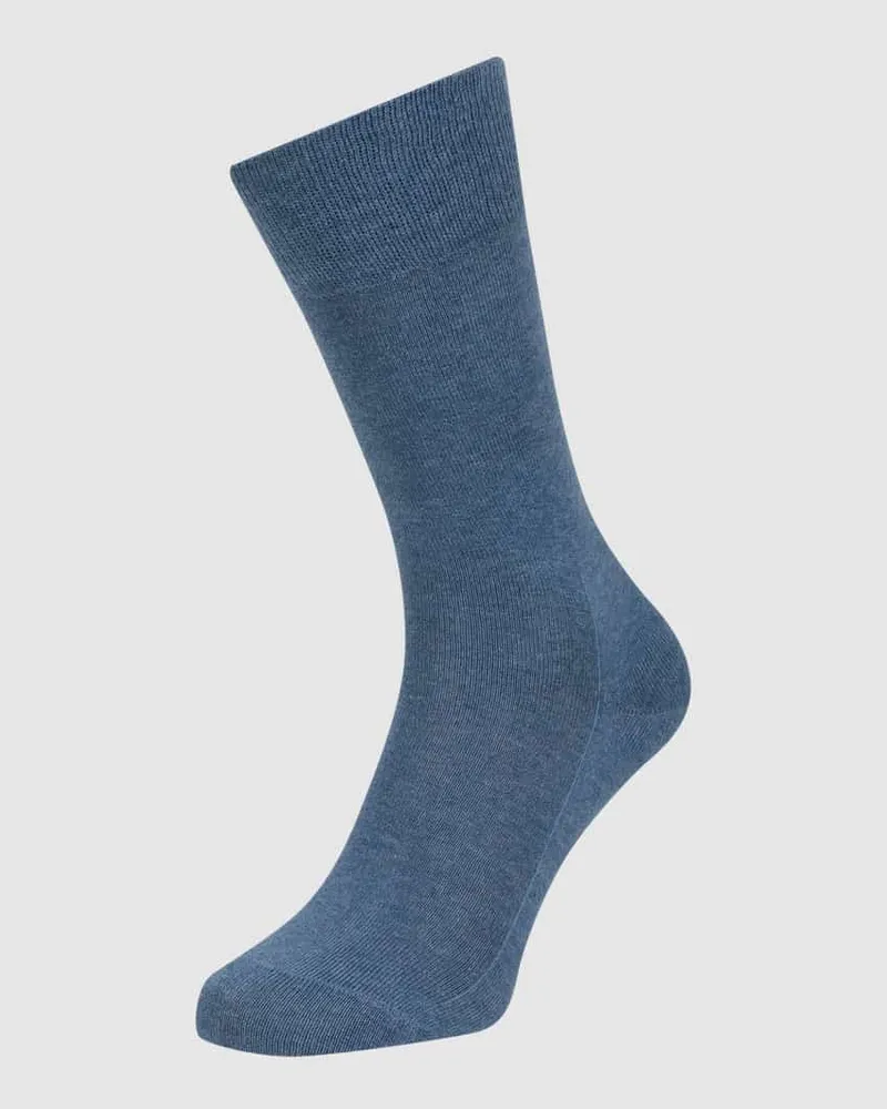 Falke Socken mit elastischen Rippenbündchen Modell 'Family SO Jeansblau