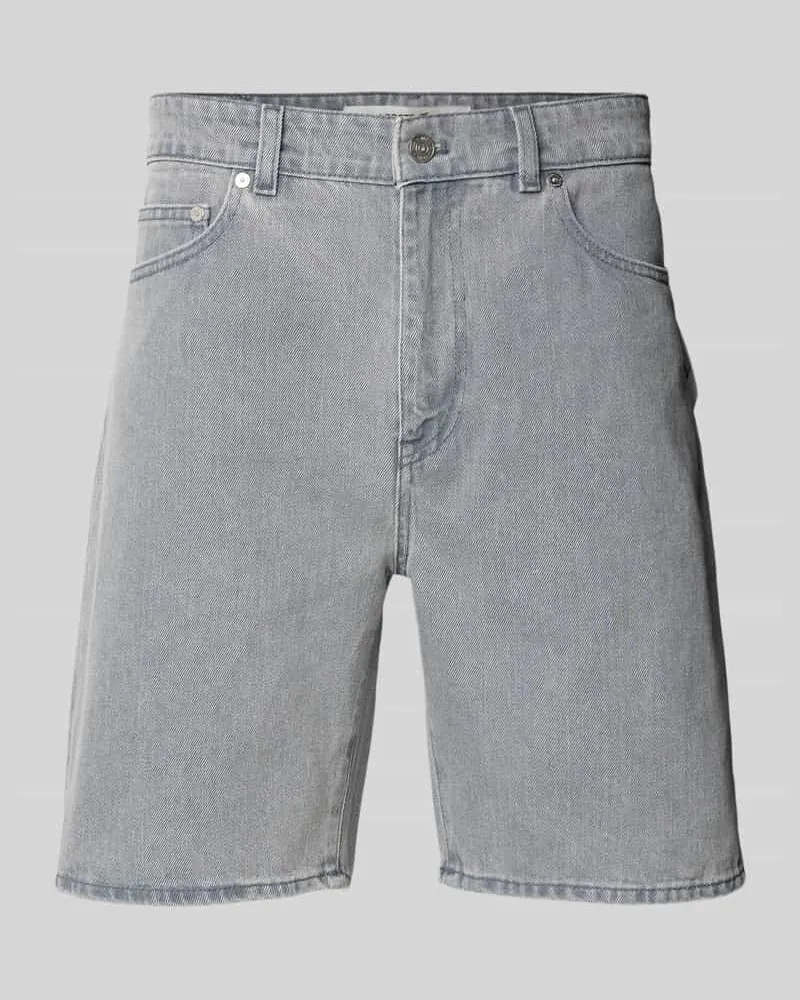 Lacoste Straight Fit Jeansbermudas im 5-Pocket-Design Hellgrau