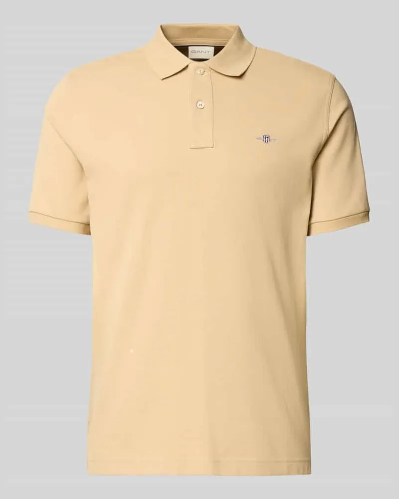 Gant Slim Fit Poloshirt mit Logo-Stitching Beige