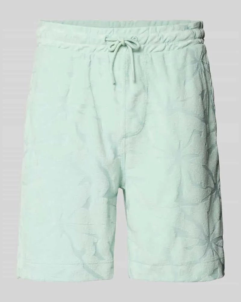 HUGO BOSS Regular Fit Sweatshorts aus Baumwoll-Mix Modell 'SE_FLOWER Tuerkis