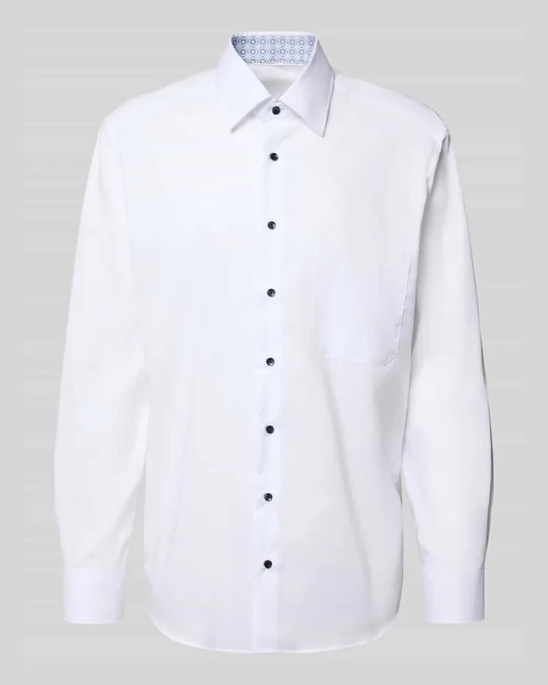 Eterna Comfort Fit Businesshemd mit Knopfleiste Weiss