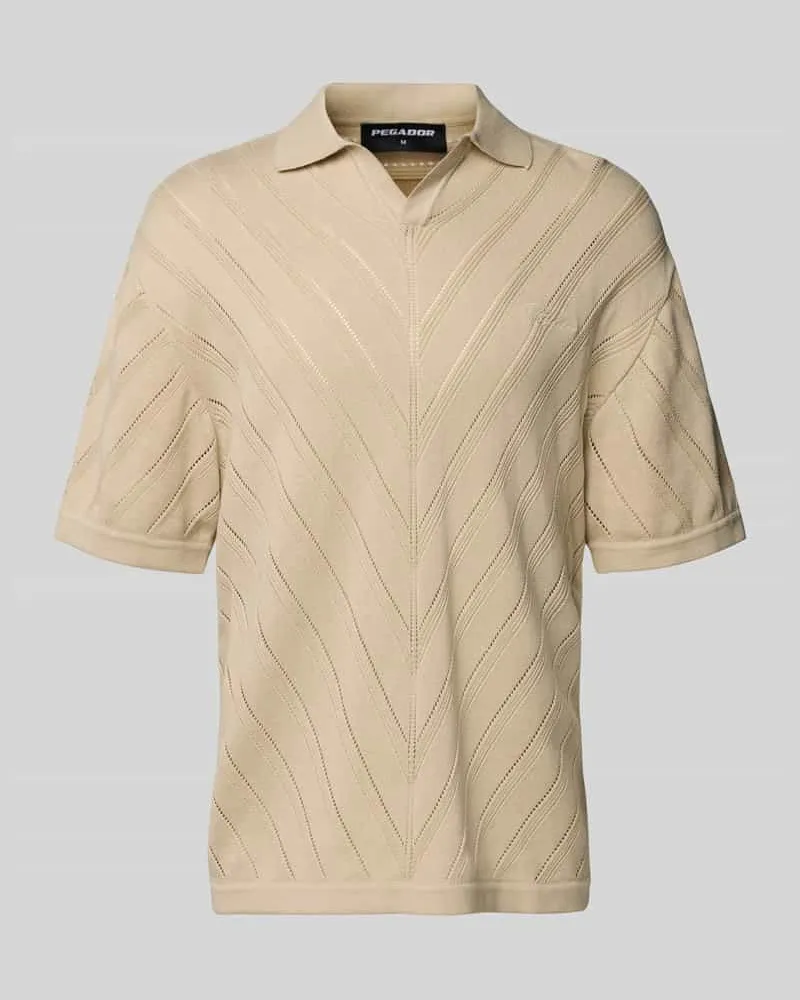 PEGADOR Strick-Poloshirt mit Label-Stitching Modell 'Canva 