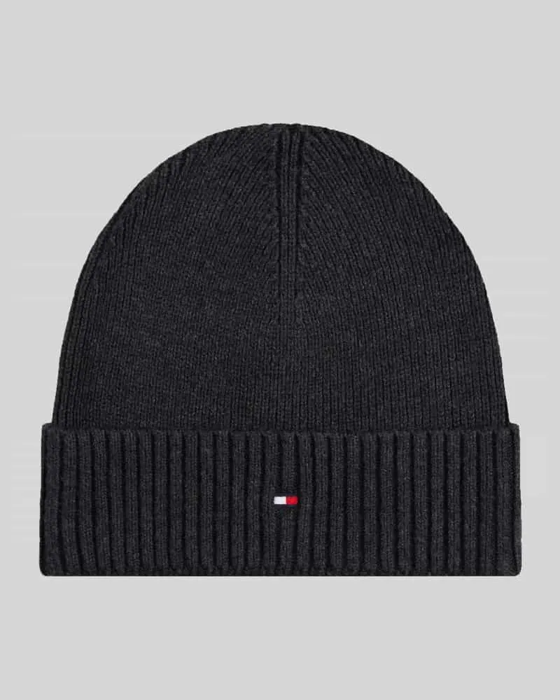 Tommy Hilfiger Beanie mit Logo-Detail Anthrazit