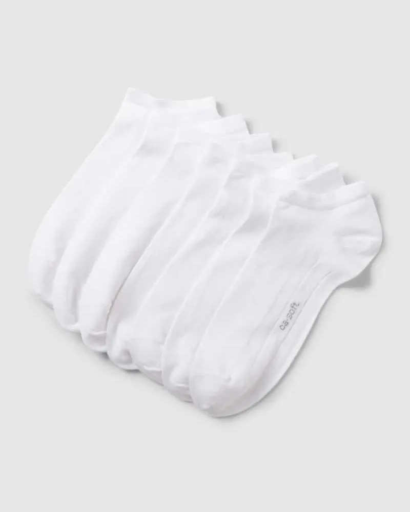 Camano Sneakersocken mit Rippenbündchen im 7er-Pack Modell 'Soft 
