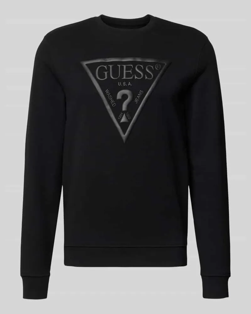 Guess Regular Fit Sweatshirt mit Logo-Detail Modell 'Audley Black