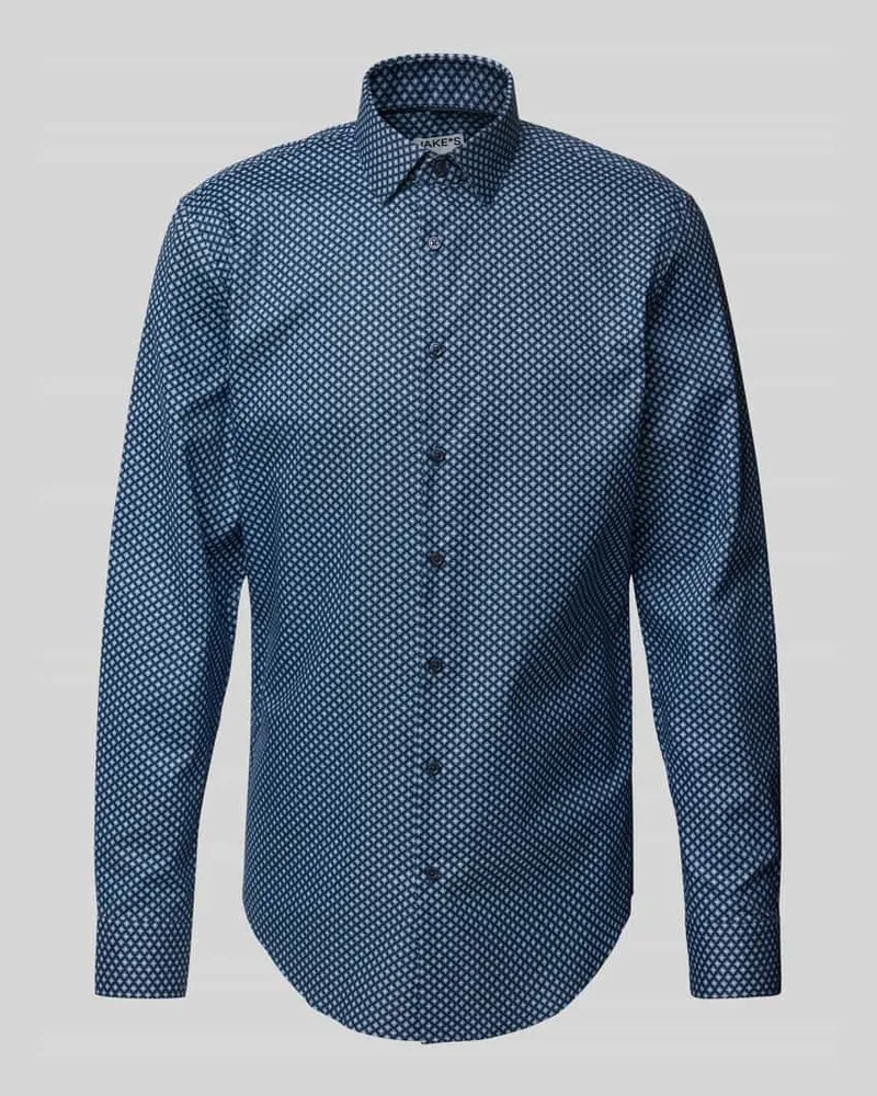 JAKE*S Slim Fit Business-Hemd mit Knopfleiste 