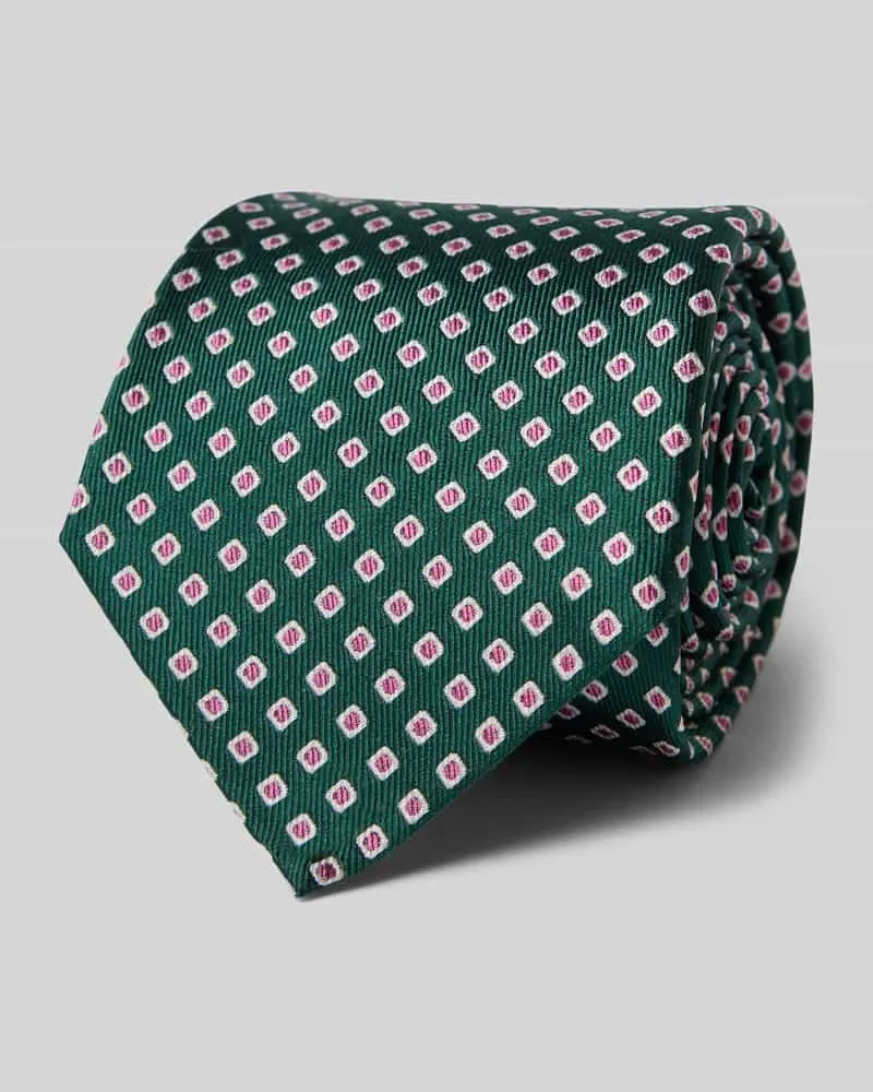 Blick Krawatte aus Seide mit Allover-Muster Gruen
