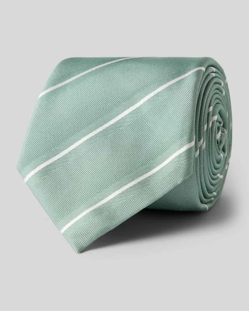 Gierre Milano Seidenkrawatte aus reiner Seide mit Logo-Patch (7,5cm Hellgruen