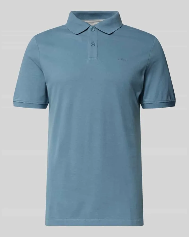 S.Oliver Regular Fit Poloshirt aus reiner Baumwolle Rauchblau