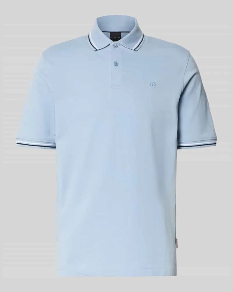Bugatti Poloshirt mit kurzer Knopfleiste 