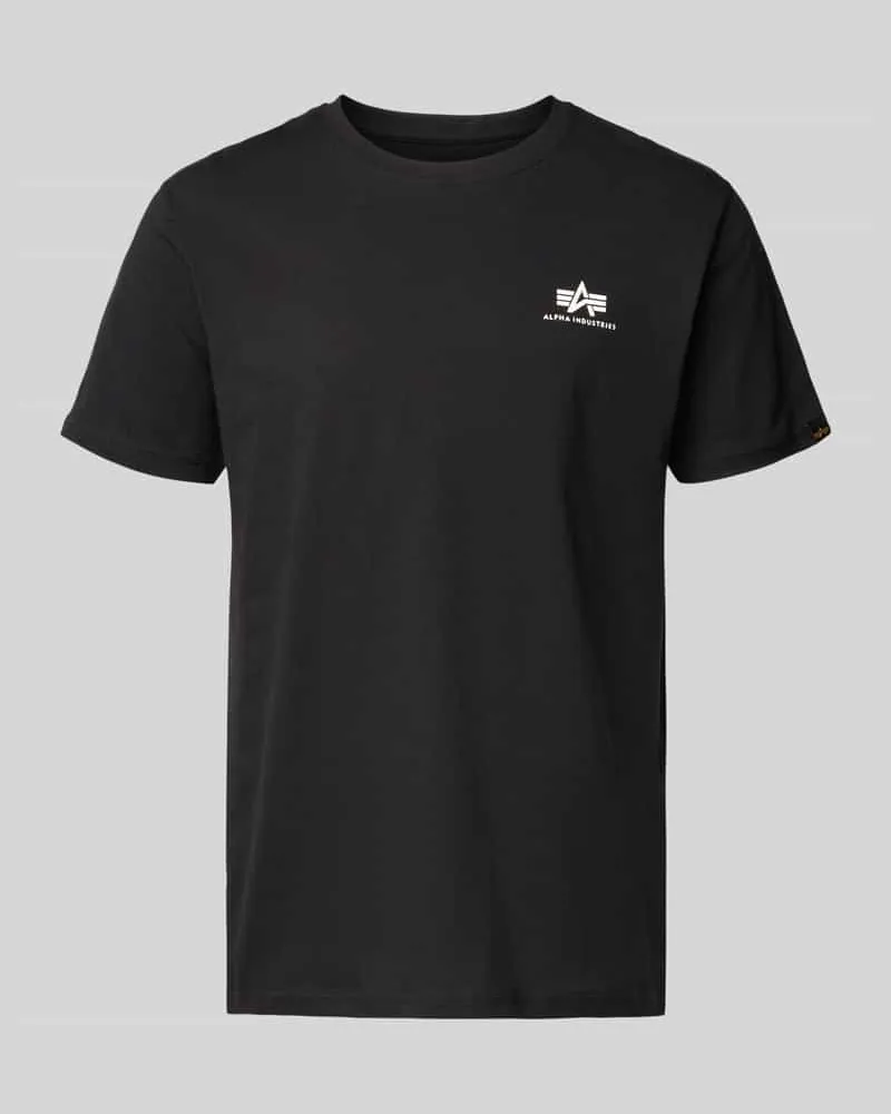 Alpha Industries T-Shirt mit Logo und Rundhalsausschnitt Black
