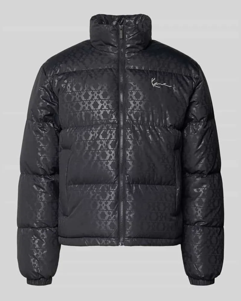 Karl Kani Regular Fit Steppjacke mit Allover-Logo-Print Modell 'Signature Black