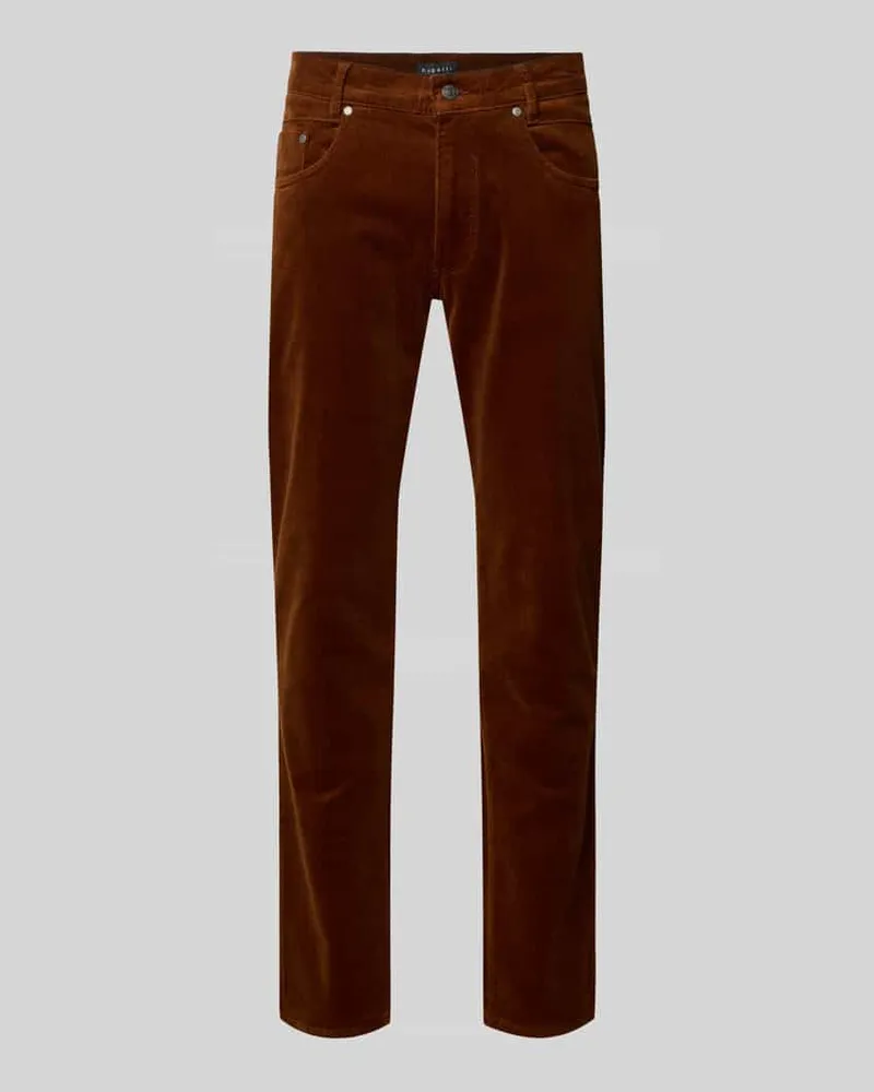 Bugatti Modern Fit Stoffhose mit 5-Pocket-Design Cognac