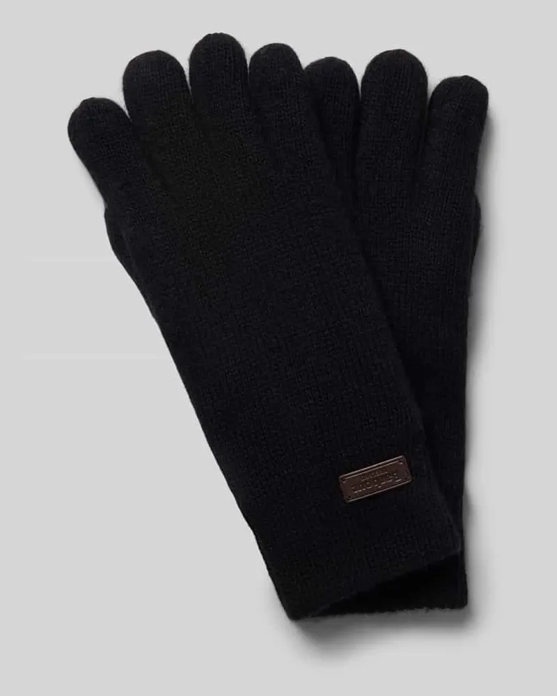 Barbour Handschuhe aus Woll-Mix mit Rippbündchen Black