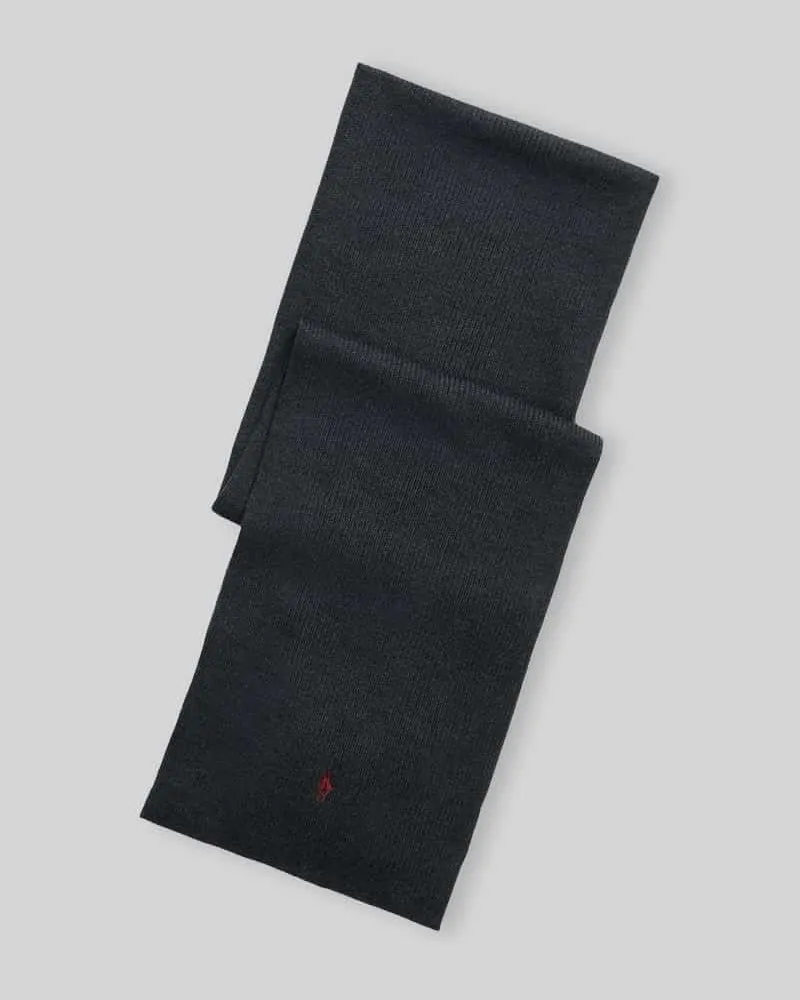 Ralph Lauren Schal aus reiner Wolle mit Logo-Stitching Anthrazit