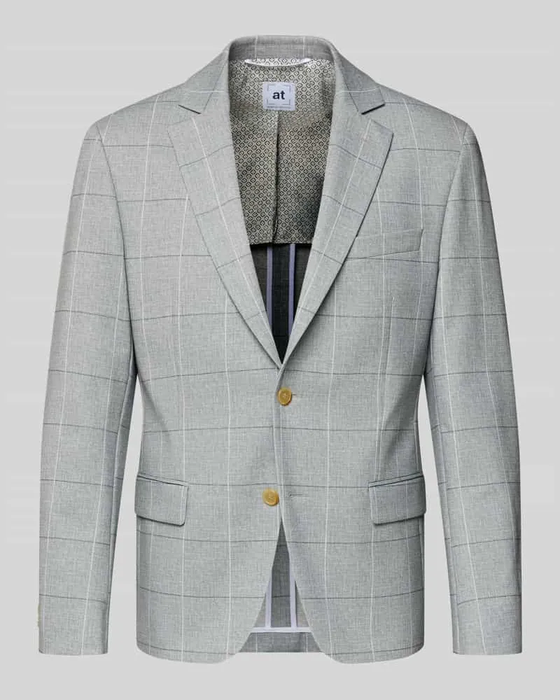 Atelier Torino Slim Fit 2-Knopf-Sakko mit Pattentaschen Mittelgrau