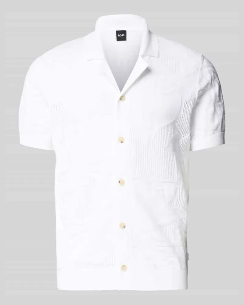 HUGO BOSS Regular Fit Freizeithemd aus Baumwoll-Strick Modell 'C-NOY Weiss
