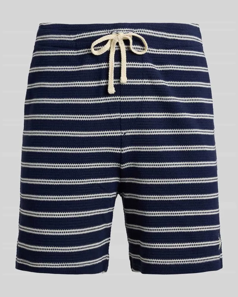 Ralph Lauren Regular Fit Shorts aus Baumwoll-Mix mit Lochmuster-Streifen Marine