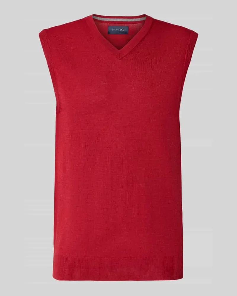 Christian Berg Strickshirt aus Lanawolle mit V-Ausschnitt 