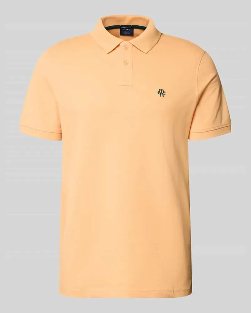 McNeal Slim Fit Poloshirt mit Label-Stitching Lachs