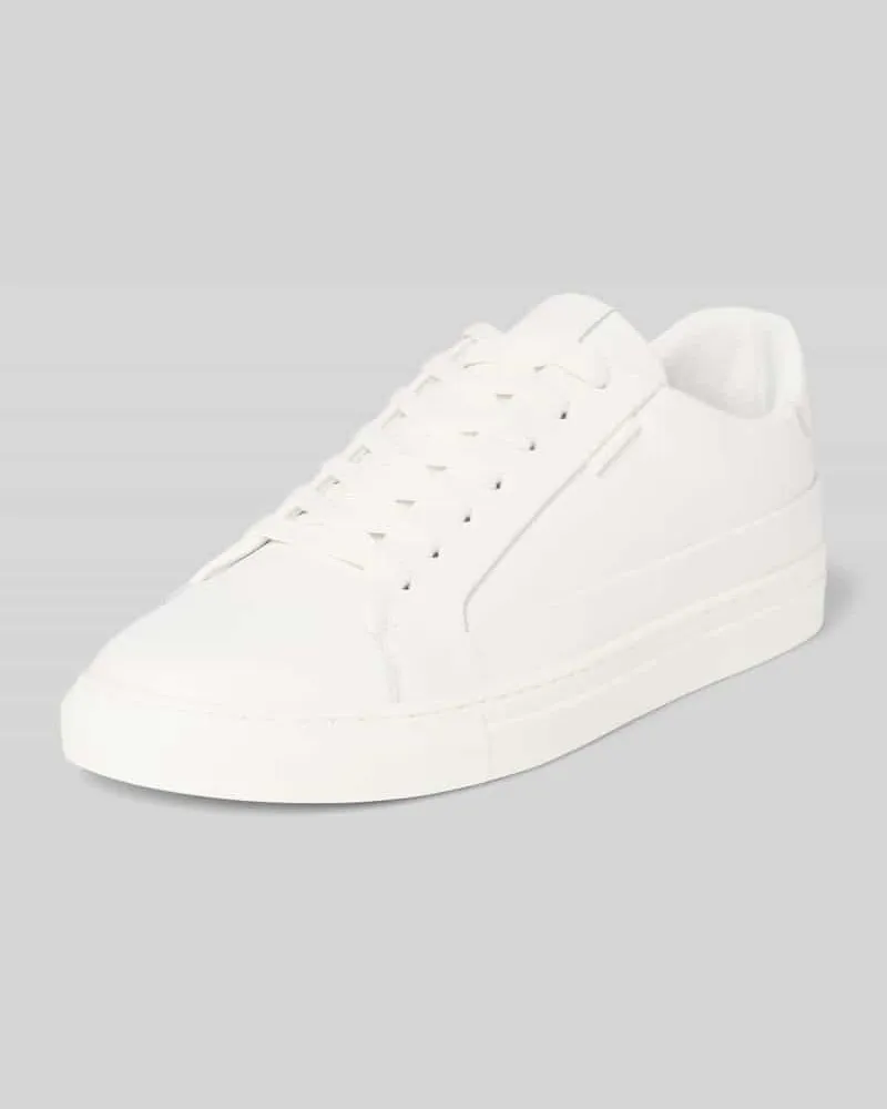 PS Poelman Sneaker aus echtem Leder mit Logo-Detail Modell 'Cupsole Weiss