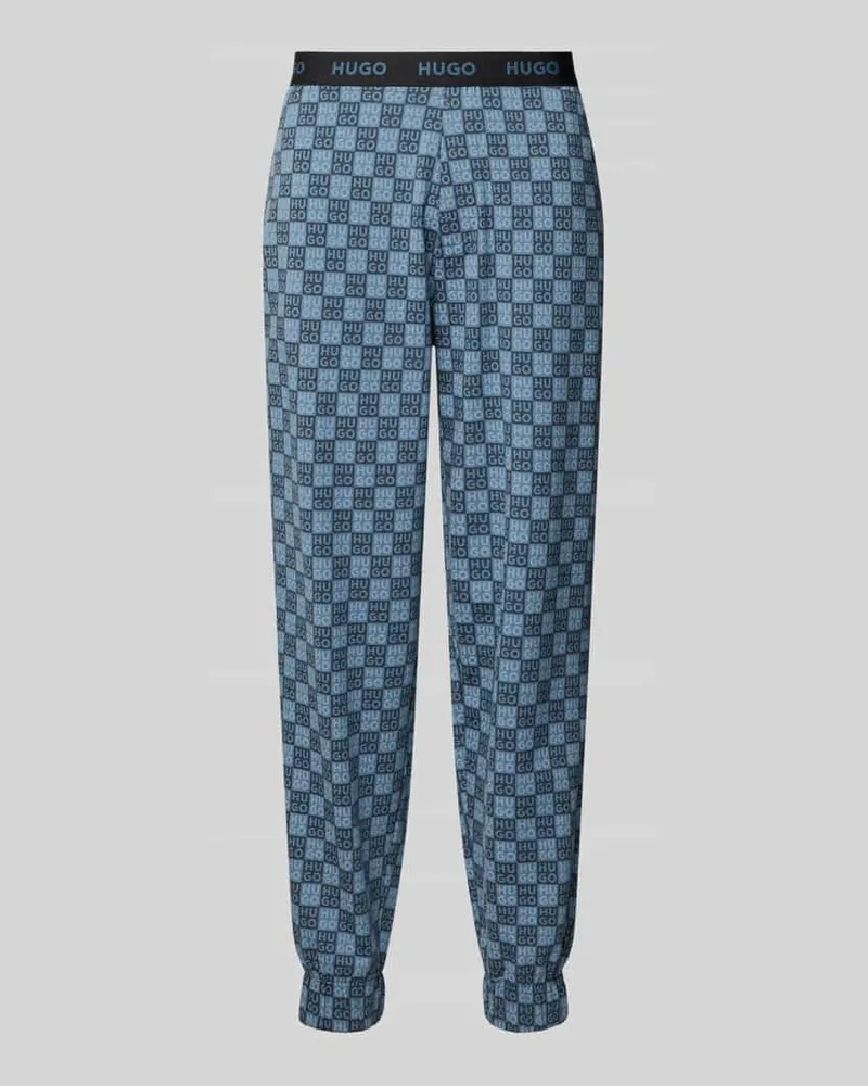 HUGO BOSS Regular Fit Pyjama-Hose aus Baumwoll-Mix Modell 'AARON Hellblau