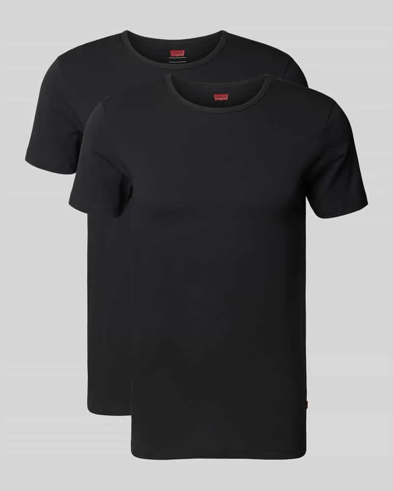 Levi's T-Shirt mit geripptem Rundhalsausschnitt im 2er-Pack 