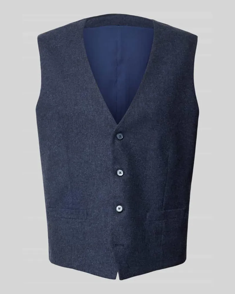 Christian Berg Regular Fit Weste mit Woll-Anteil Blau