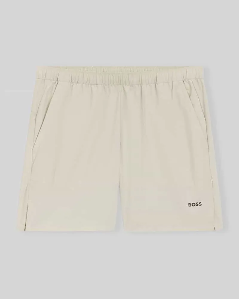 HUGO BOSS Relaxed Fit Sportshorts mit elastischem Bund Sand