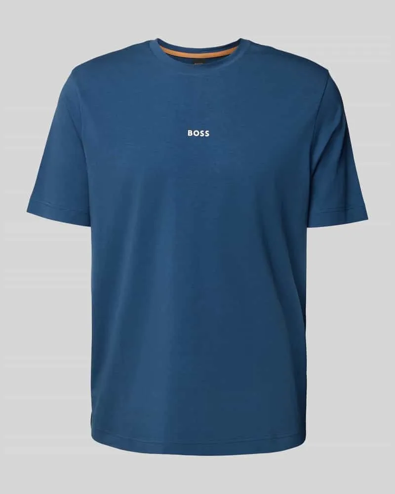 HUGO BOSS T-Shirt mit Label-Print Jeansblau