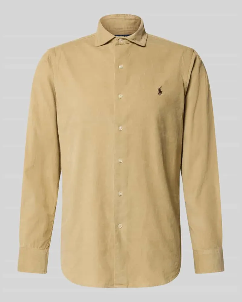 Ralph Lauren Regular Fit Freizeithemd mit Logo-Stitching Modell 'CORDUROY Beige