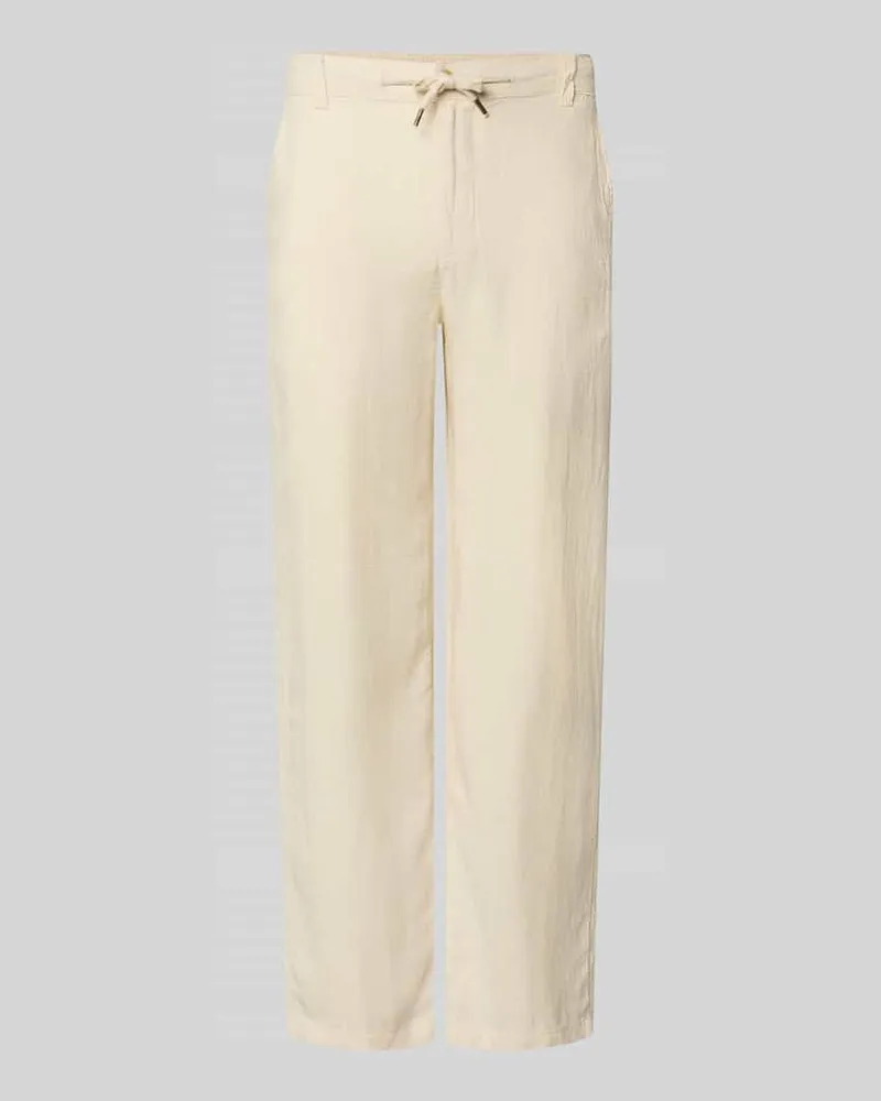 Jack & Jones Leinenhose mit Bindegürtel Modell 'KARL MYKONOS Beige