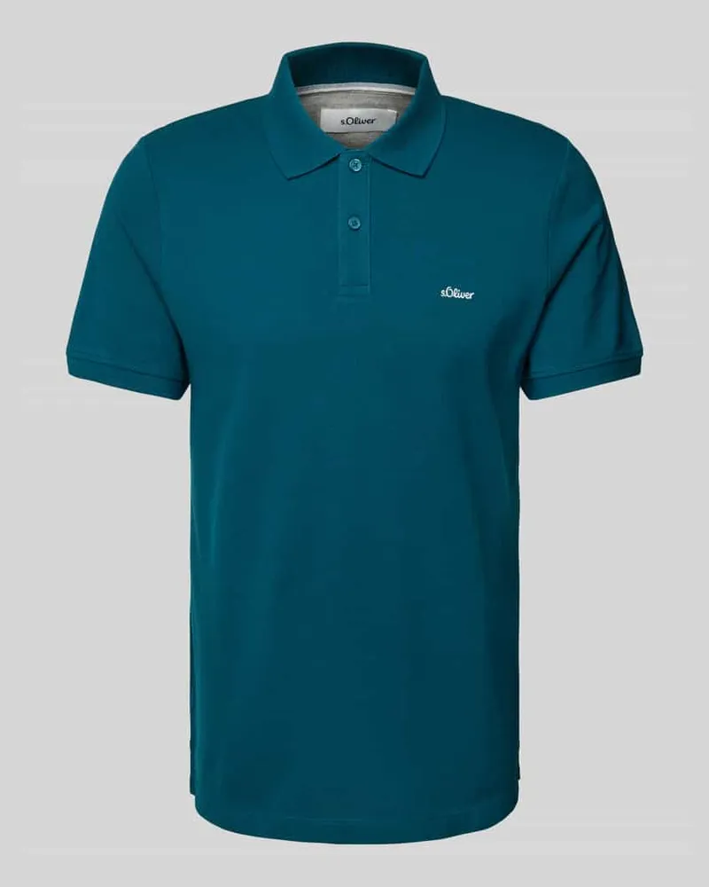 S.Oliver Regular Fit Poloshirt aus reiner Baumwolle mit Label Stitching 
