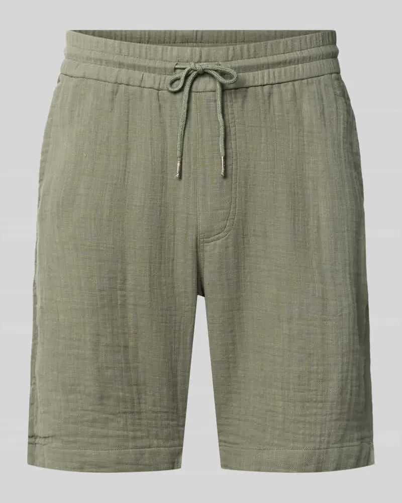 Lindbergh Shorts mit Eingrifftaschen und elastischem Bund Khaki