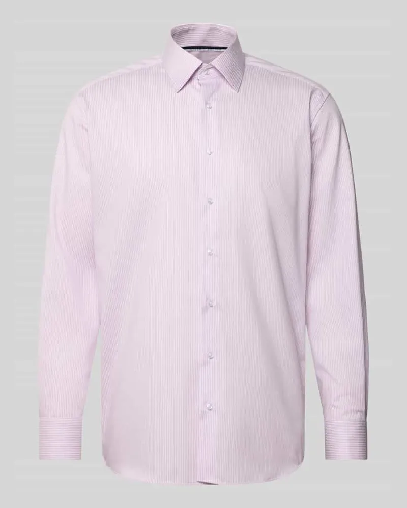 Eterna Modern Fit Business-Hemd aus Baumwolle mit Kentkragen Flieder