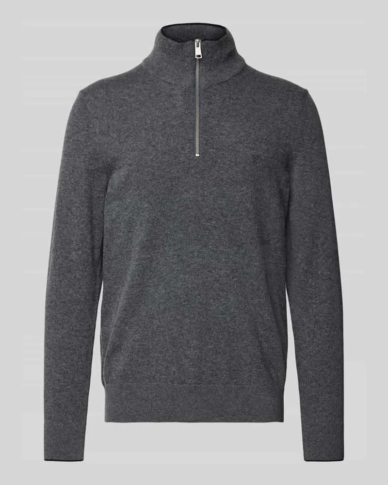 Marc O'Polo Regular Fit Troyer Baumwoll-Schurwoll-Mix Graphit