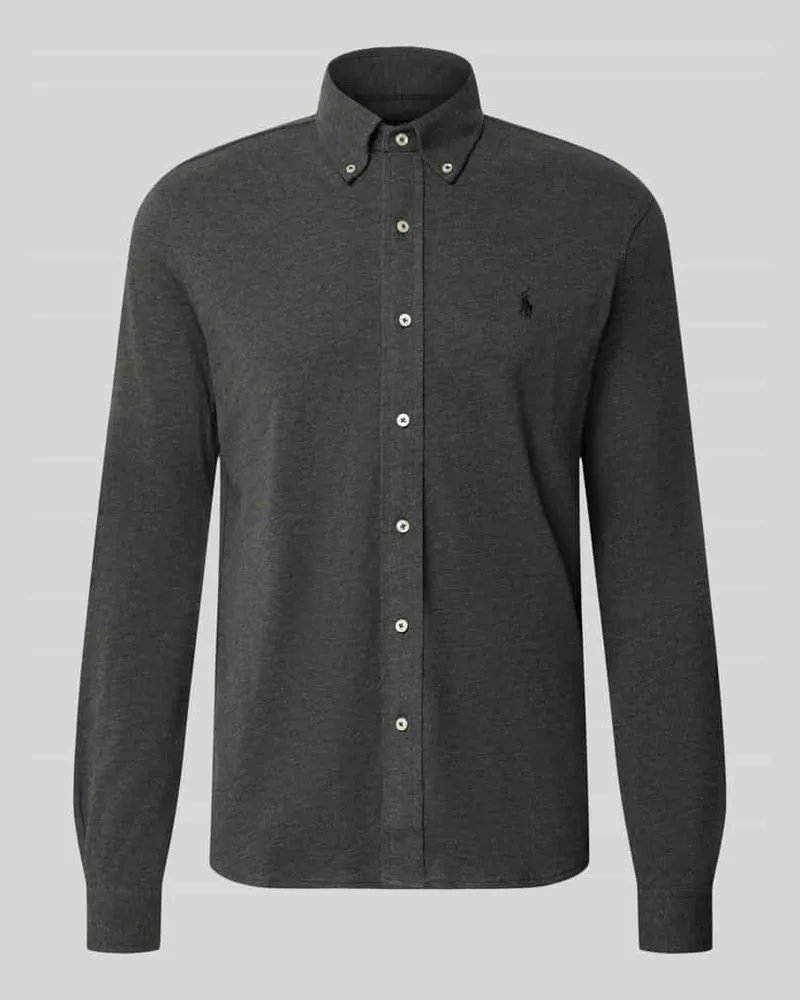 Ralph Lauren Regular Fit Freizeithemd aus reiner Baumwolle Anthrazit