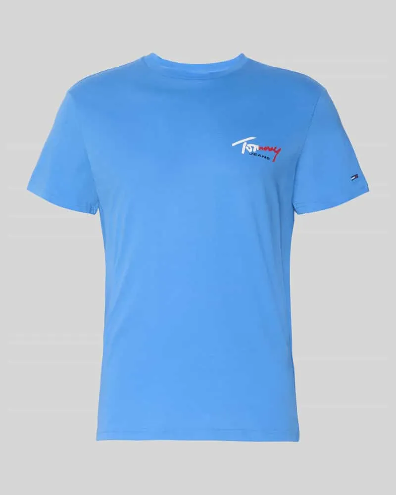 Tommy Hilfiger Regular Fit T-Shirt aus reiner Baumwolle Hellblau