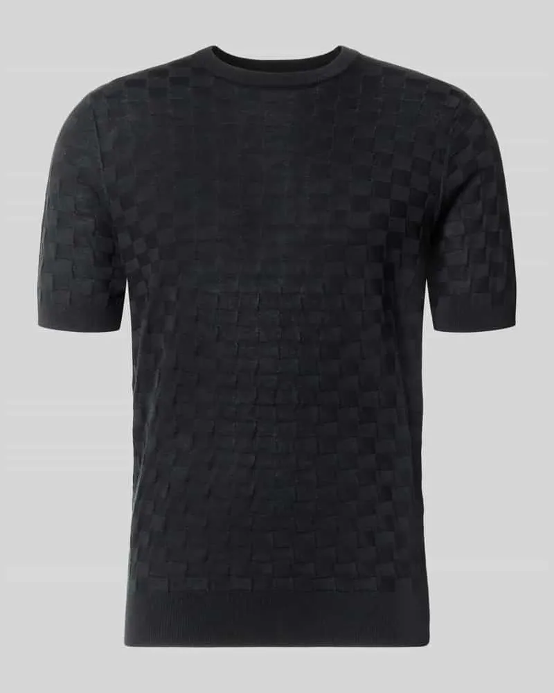 Antony Morato Strickshirt mit Struktur-Muster Black