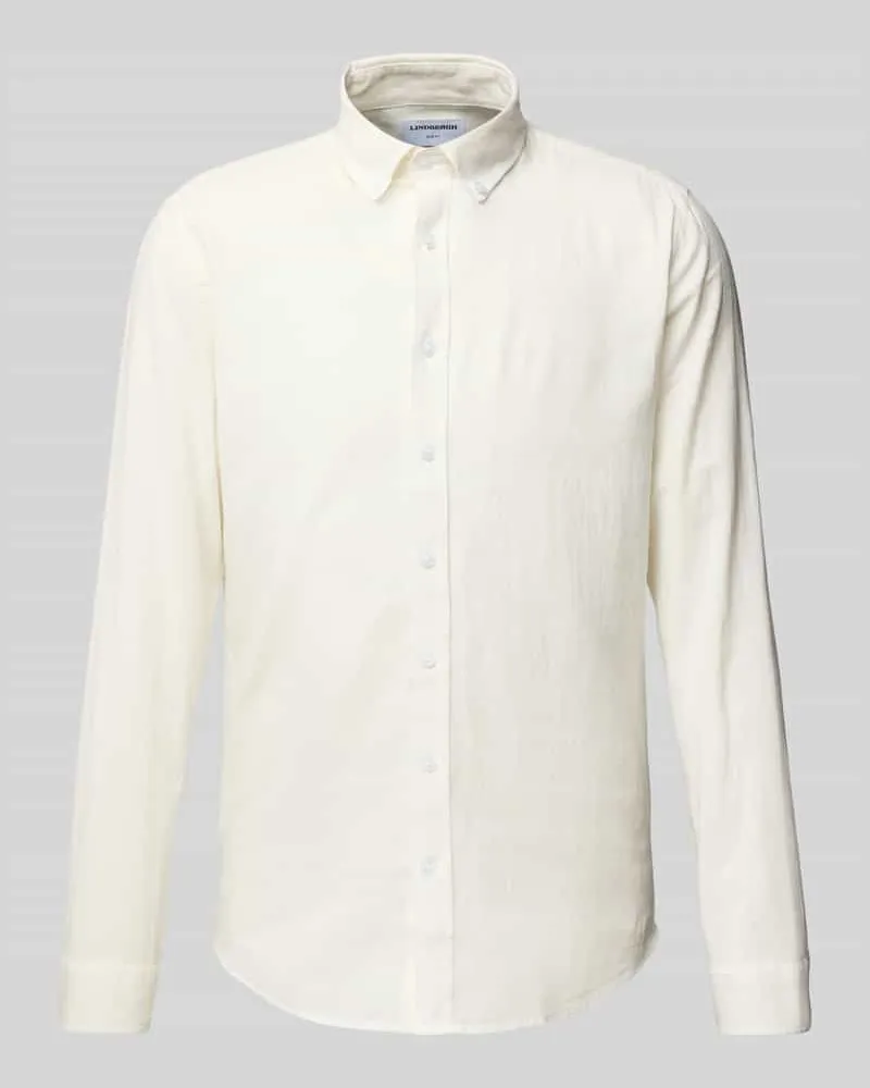 Lindbergh Regular Fit Freizeithemd aus Leinen-Baumwoll-Mix Weiss